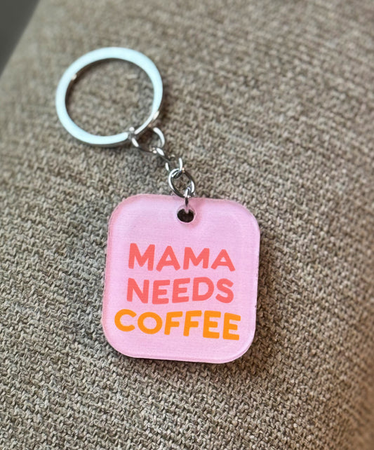 Mama Needs Coffee Keychain