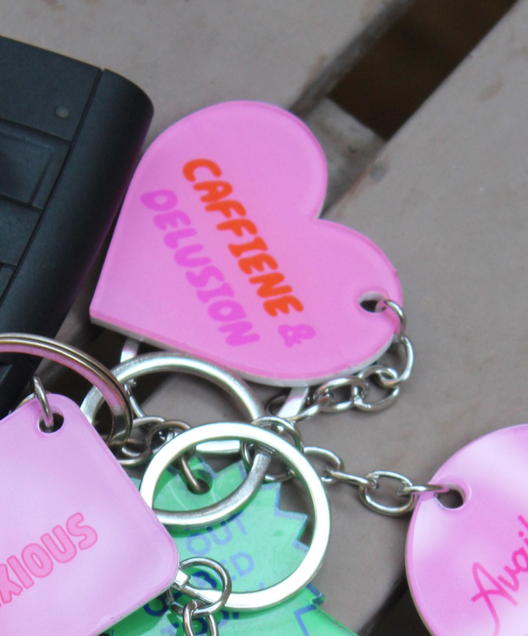 Caffiene & Delusion Keychain